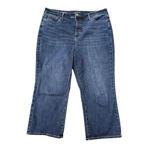 NYDJ High Waist Joni Capri Cropped Jeans Size 16 Stretch Blue Casual Denim
